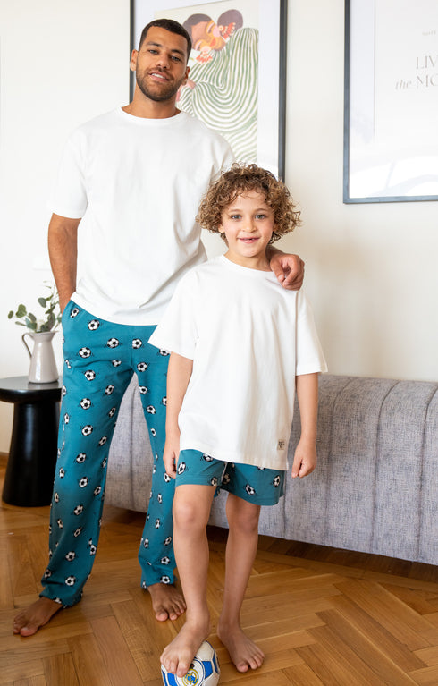 Men summer pajama set Off White T-shirt + Football Pants